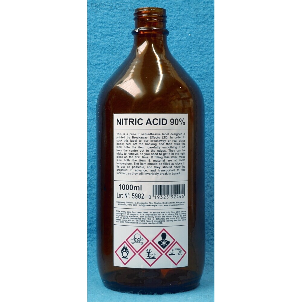 CL06 Nitric Acid Chemical Bottle Label Breakaway Effects
