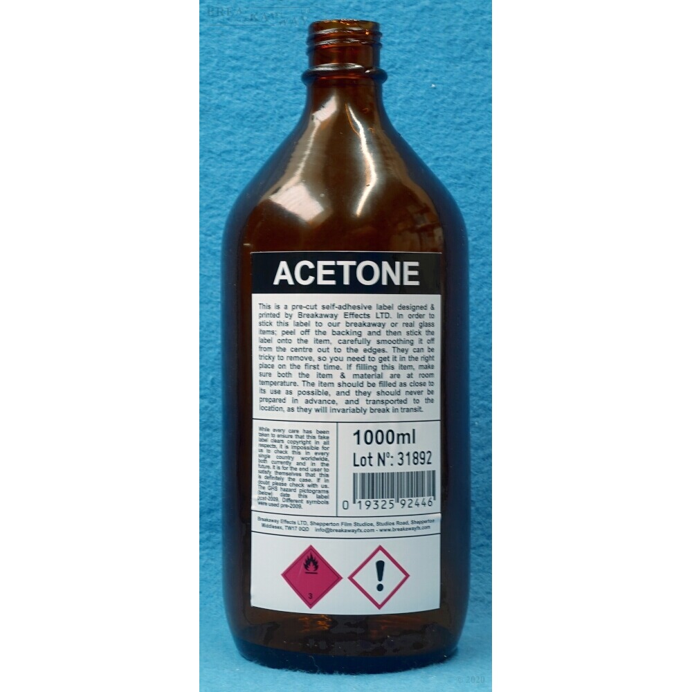 CL04 Acetone Chemical Bottle Label Breakaway Effects